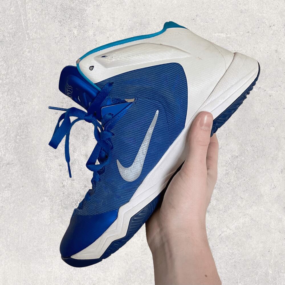 Vintage Y2K Nike Zoom Hyper Quickness Basketball Shoes Womens 12 Blue White - Picture 2 of 6
